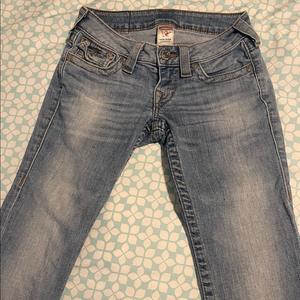 True Religion Jeans. Skinny. Waist 24. Inseam 29. Rise 7.